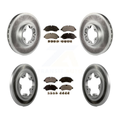 [Avant + Arrière] Kit de disque (revêtu) et plaquette (semi-métallique) de frein pour Ford Transit-250 Transit-350 Transit-150 avec 5 Lug Wheels KGF-100686