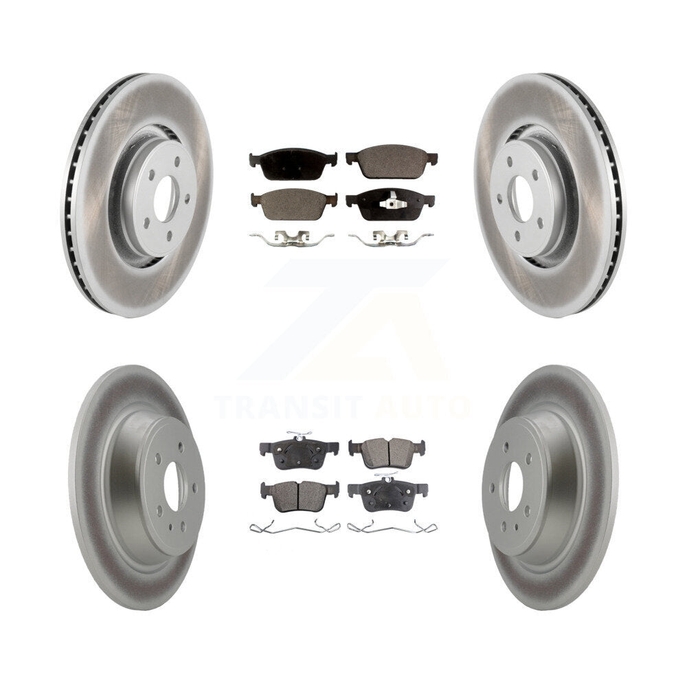 [Avant + Arrière] Kit de disque (revêtu) et plaquette (semi-métallique) de frein pour Lincoln MKC KGF-100689