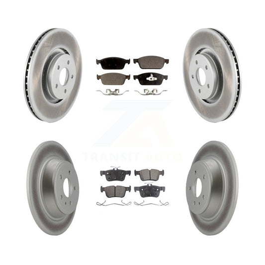 [Avant + Arrière] Kit de disque (revêtu) et plaquette (semi-métallique) de frein pour Lincoln MKC KGF-100689