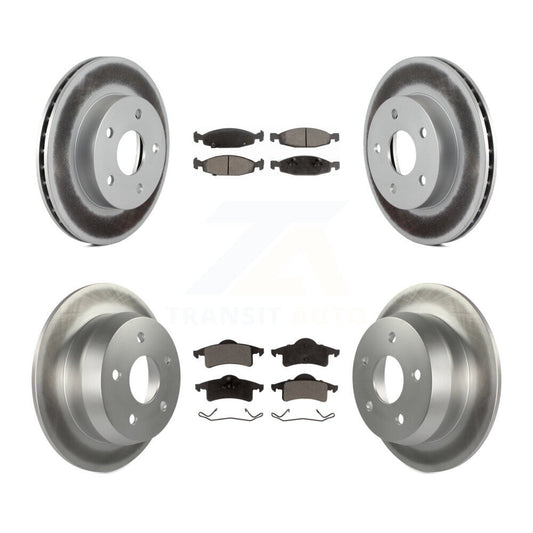 [Avant + Arrière] Kit de disque (revêtu) et plaquette (semi-métallique) de frein pour 1999-2002 Jeep Grand Cherokee avec Teves & ATE Caliper KGF-100693