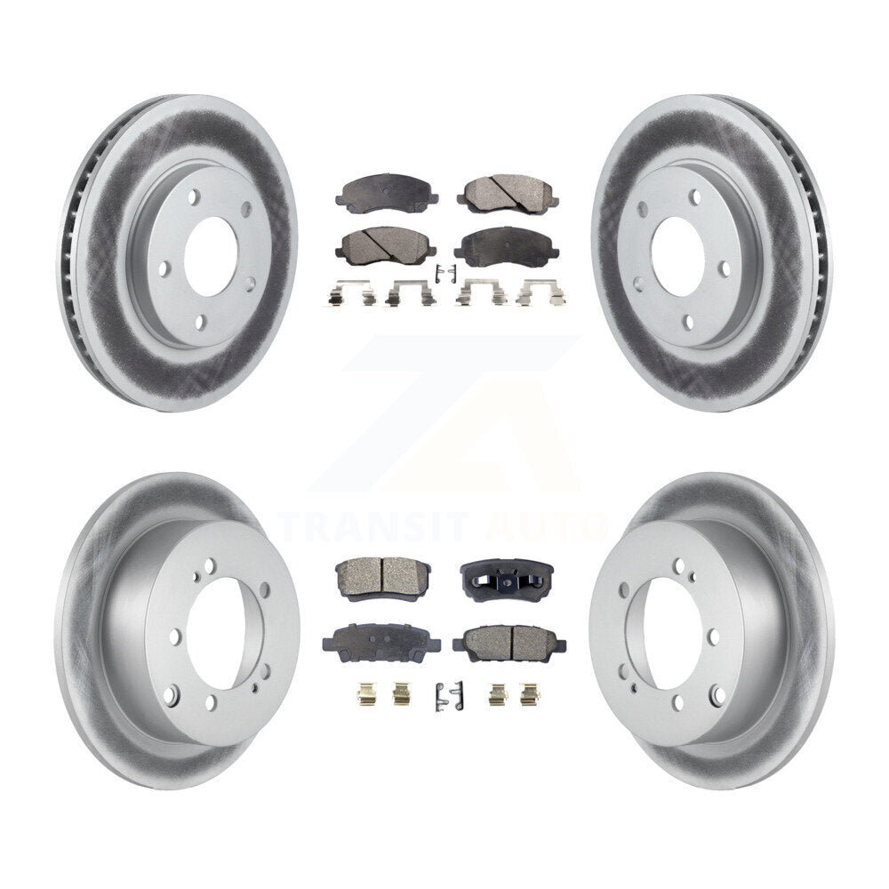 [Avant + Arrière] Kit de disque (revêtu) et plaquette (semi-métallique) de frein pour Mitsubishi Lancer KGF-100695