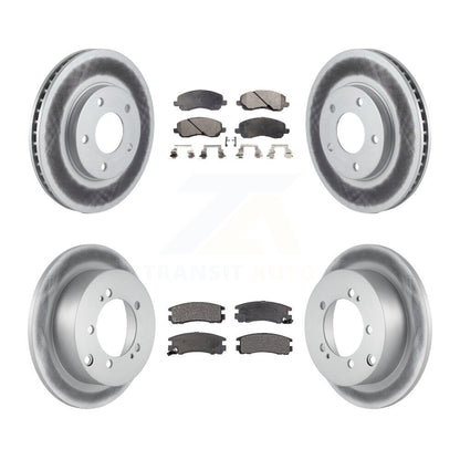 [Avant + Arrière] Kit de disque (revêtu) et plaquette (semi-métallique) de frein pour Chrysler Sebring Mitsubishi Dodge Stratus Eclipse Galant KGF-100696