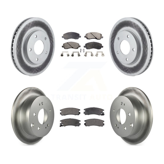 [Avant + Arrière] Kit de disque (revêtu) et plaquette (semi-métallique) de frein pour Mitsubishi Galant KGF-100697
