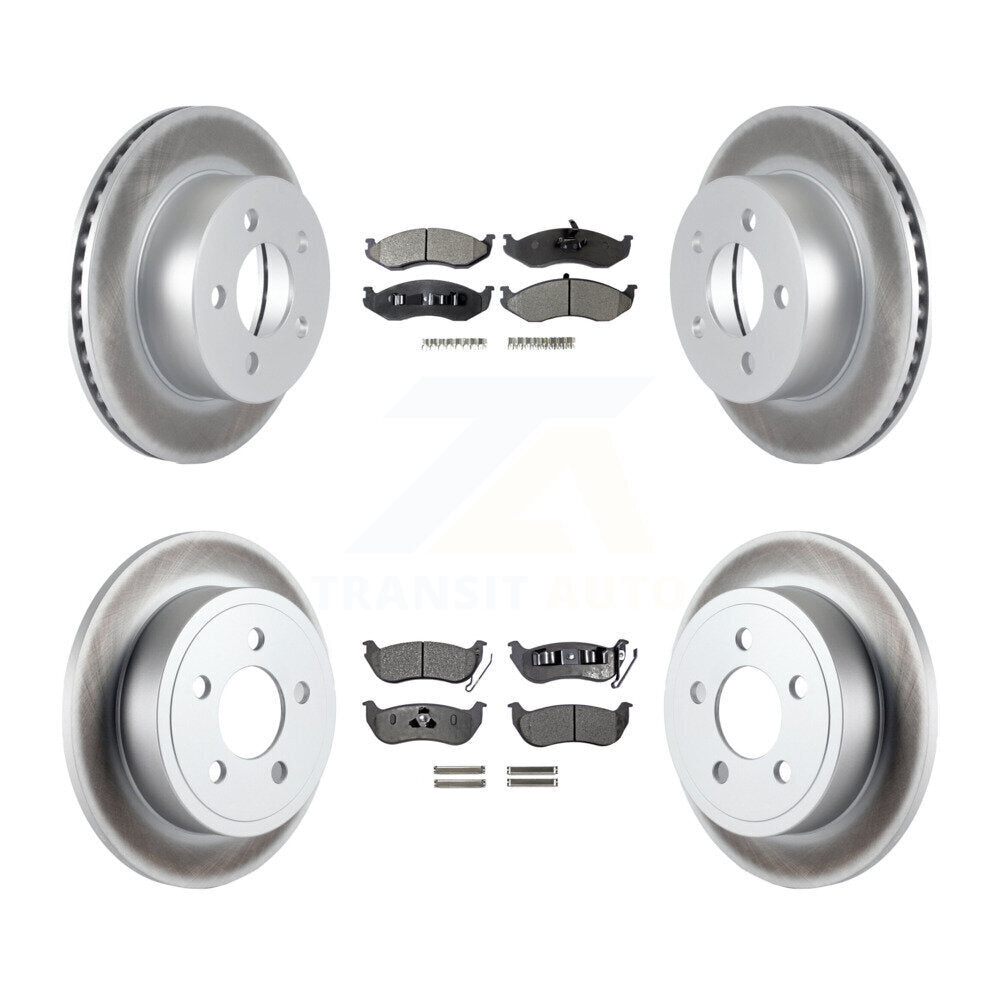 [Avant + Arrière] Kit de disque (revêtu) et plaquette (semi-métallique) de frein pour Jeep Wrangler TJ rear brakes KGF-100698