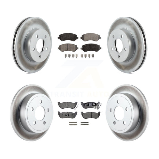 [Avant + Arrière] Kit de disque (revêtu) et plaquette (semi-métallique) de frein pour 2003-2007 Jeep Liberty KGF-100700