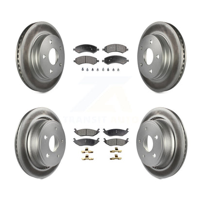 [Avant + Arrière] Kit de disque (revêtu) et plaquette (semi-métallique) de frein pour Ram 1500 Dodge Classic Durango Chrysler Aspen KGF-100705