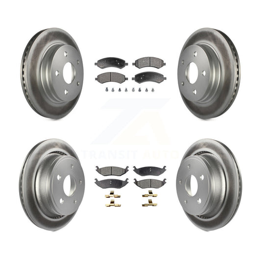 [Avant + Arrière] Kit de disque (revêtu) et plaquette (semi-métallique) de frein pour Ram 1500 Dodge Classic Durango Chrysler Aspen KGF-100705