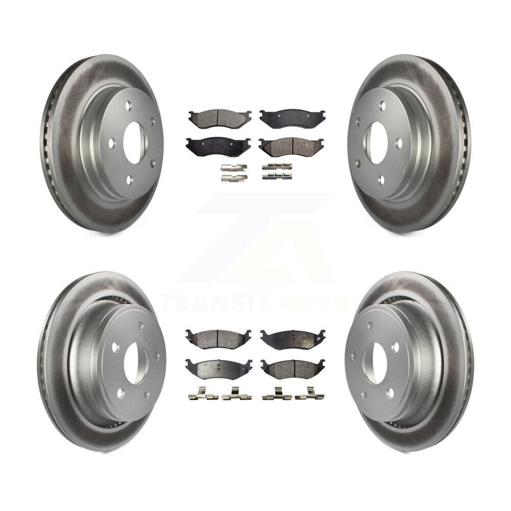 [Avant + Arrière] Kit de disque (revêtu) et plaquette (semi-métallique) de frein pour Dodge Ram 1500 KGF-100706