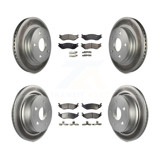 [Avant + Arrière] Kit de disque (revêtu) et plaquette (semi-métallique) de frein pour Dodge Ram 1500 KGF-100706