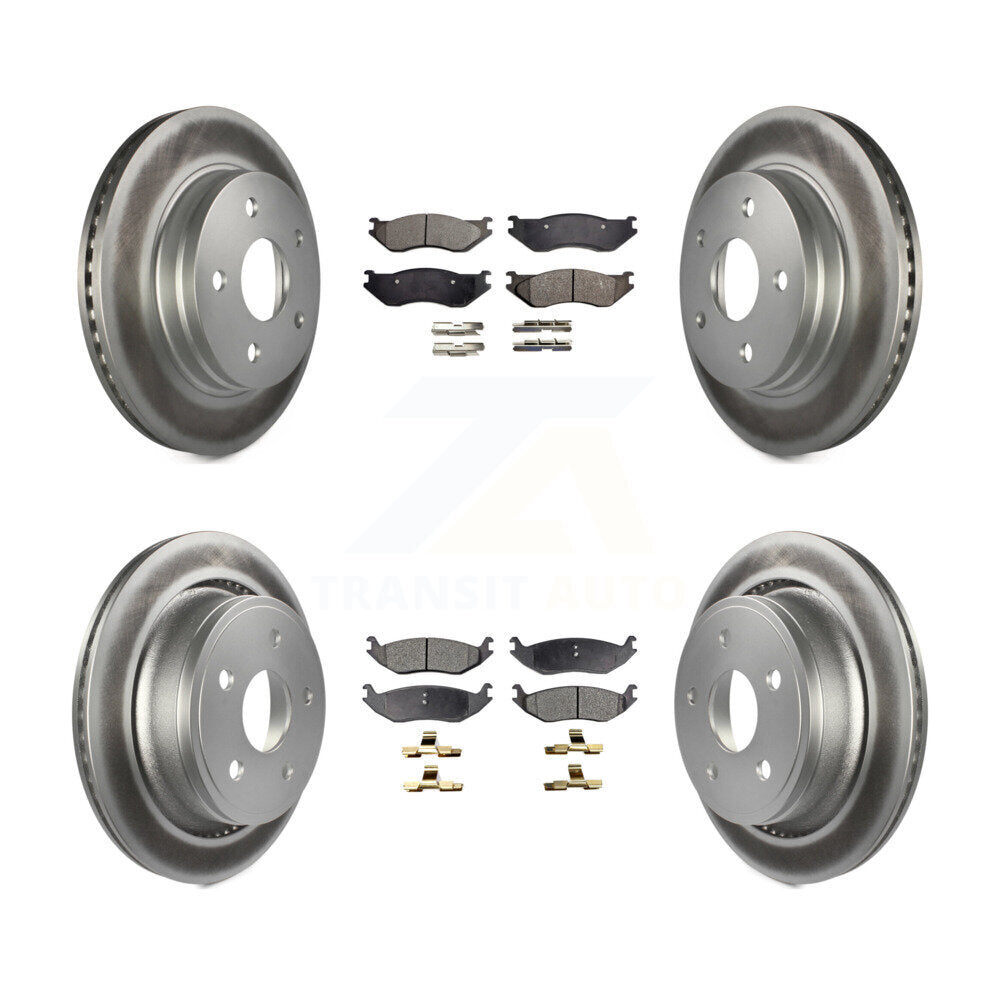 [Avant + Arrière] Kit de disque (revêtu) et plaquette (semi-métallique) de frein pour Dodge Durango Ram 1500 KGF-100707