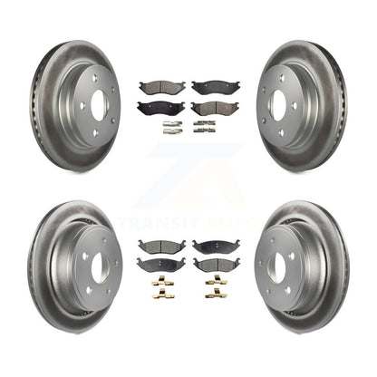 [Avant + Arrière] Kit de disque (revêtu) et plaquette (semi-métallique) de frein pour Dodge Durango Ram 1500 KGF-100707