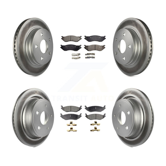 [Avant + Arrière] Kit de disque (revêtu) et plaquette (semi-métallique) de frein pour Dodge Durango Ram 1500 KGF-100707