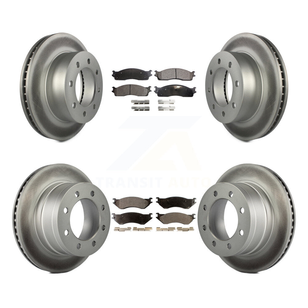 [Avant + Arrière] Kit de disque (revêtu) et plaquette (semi-métallique) de frein pour Dodge Ram 2500 1500 3500 KGF-100708