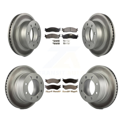 [Avant + Arrière] Kit de disque (revêtu) et plaquette (semi-métallique) de frein pour Dodge Ram 2500 1500 3500 KGF-100708