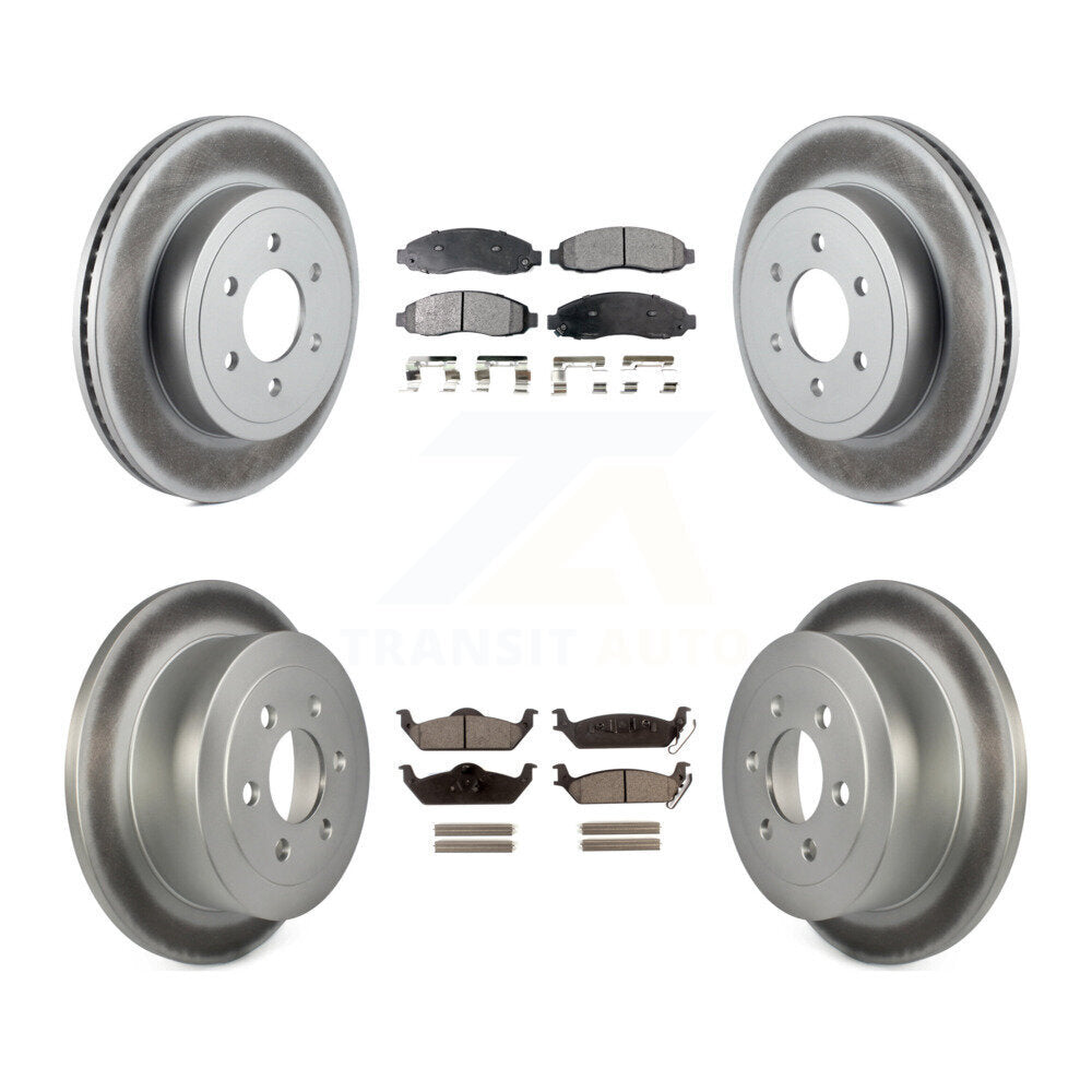 [Avant + Arrière] Kit de disque (revêtu) et plaquette (semi-métallique) de frein pour 2003-2004 Dodge Dakota KGF-100709