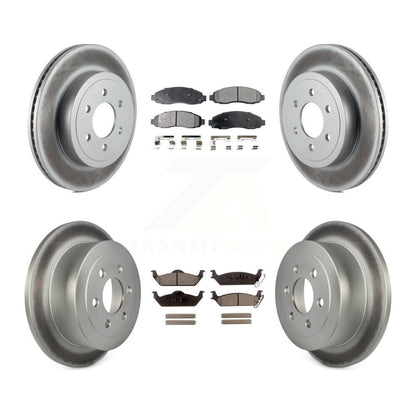 [Avant + Arrière] Kit de disque (revêtu) et plaquette (semi-métallique) de frein pour 2003-2004 Dodge Dakota KGF-100709