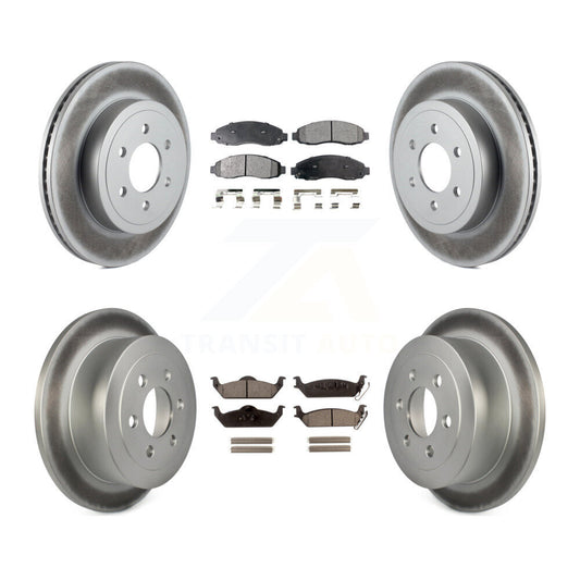 [Avant + Arrière] Kit de disque (revêtu) et plaquette (semi-métallique) de frein pour 2003-2004 Dodge Dakota KGF-100709