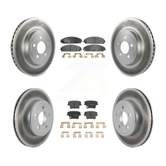 [Avant + Arrière] Kit de disque (revêtu) et plaquette (semi-métallique) de frein pour Dodge Charger Chrysler 300 Challenger Magnum KGF-100714 par Transit Auto