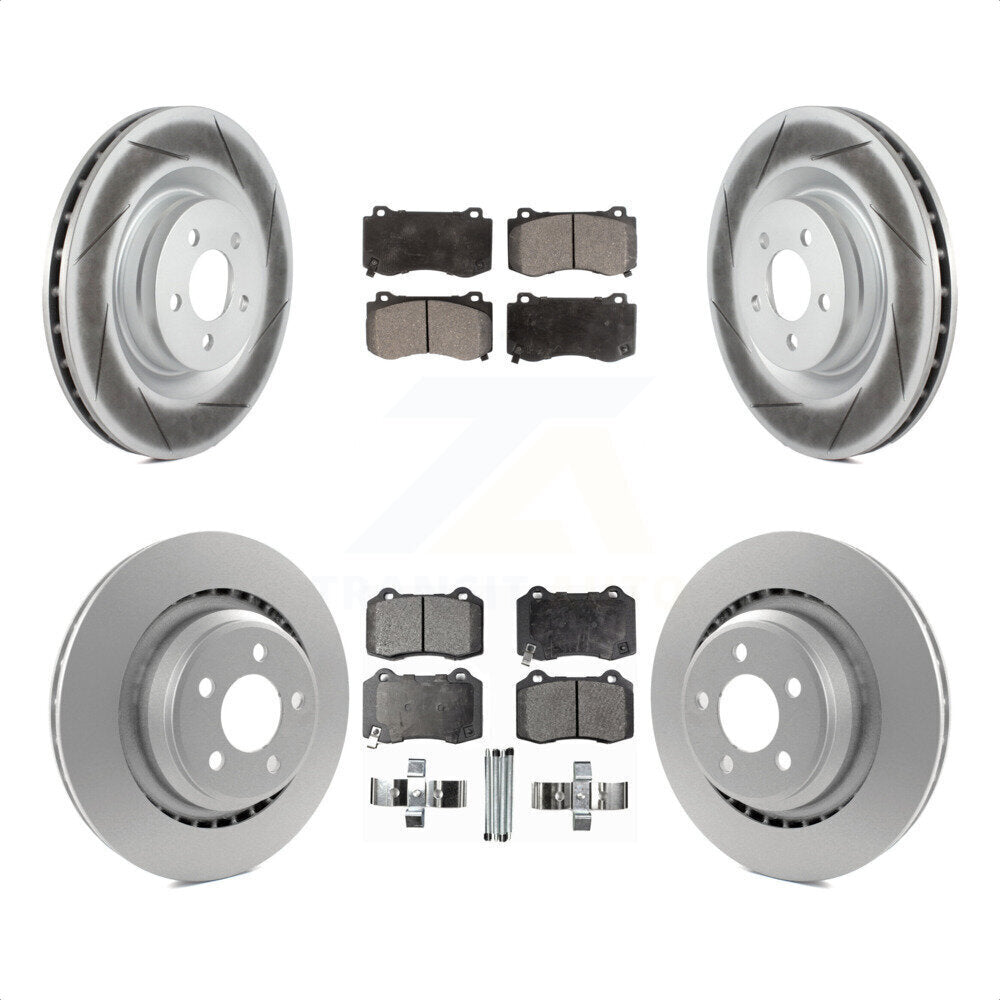 [Avant + Arrière] Kit de disque (revêtu) et plaquette (semi-métallique) de frein pour Dodge Charger Chrysler 300 Challenger Magnum KGF-100717 par Transit Auto