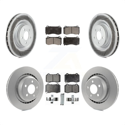 [Avant + Arrière] Kit de disque (revêtu) et plaquette (semi-métallique) de frein pour Dodge Charger Chrysler 300 Challenger Magnum KGF-100717 par Transit Auto