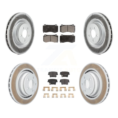 [Avant + Arrière] Kit de disque (revêtu) et plaquette (semi-métallique) de frein pour 2015 Dodge Charger R T Scat Pack avec 6.4L KGF-100718