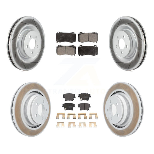 [Avant + Arrière] Kit de disque (revêtu) et plaquette (semi-métallique) de frein pour 2015 Dodge Charger R T Scat Pack avec 6.4L KGF-100718