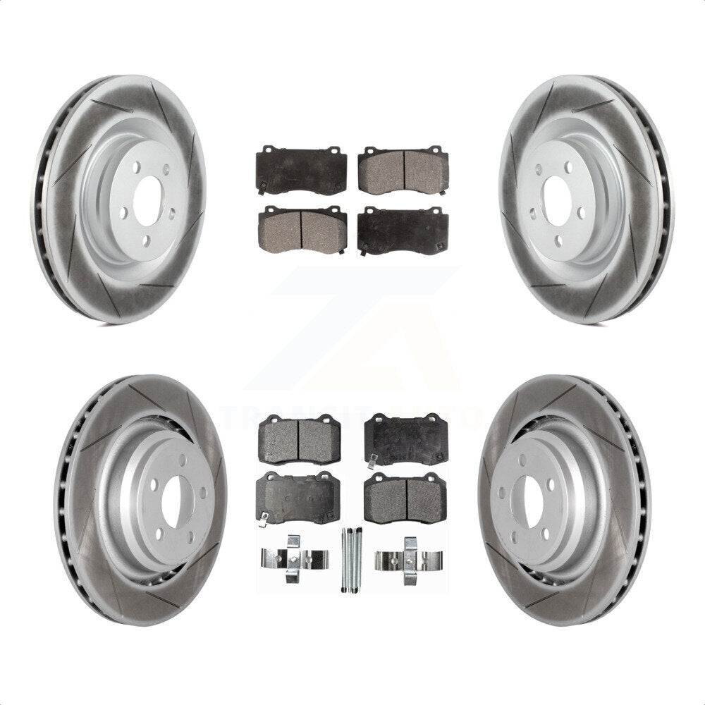 [Avant + Arrière] Kit de disque (revêtu) et plaquette (semi-métallique) de frein pour Dodge Charger Chrysler 300 Challenger Magnum KGF-100719 par Transit Auto