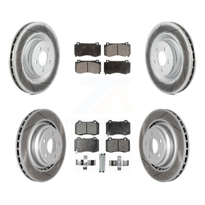 [Avant + Arrière] Kit de disque (revêtu) et plaquette (semi-métallique) de frein pour Dodge Charger Chrysler 300 Challenger Magnum KGF-100719 par Transit Auto