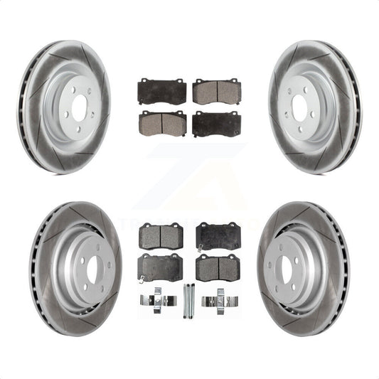 [Avant + Arrière] Kit de disque (revêtu) et plaquette (semi-métallique) de frein pour Dodge Charger Chrysler 300 Challenger Magnum KGF-100719 par Transit Auto