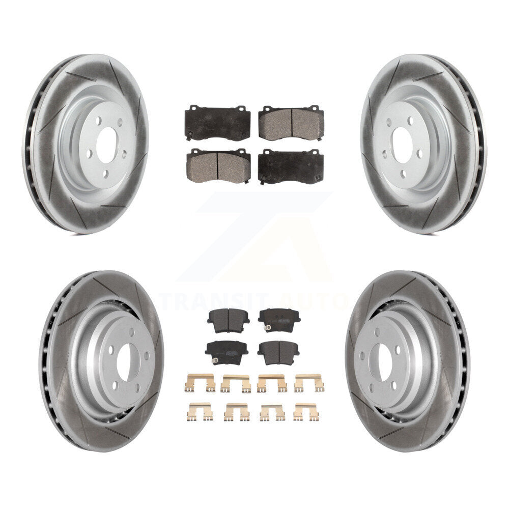[Avant + Arrière] Kit de disque (revêtu) et plaquette (semi-métallique) de frein pour 2015 Dodge Charger R T Scat Pack avec 6.4L KGF-100720