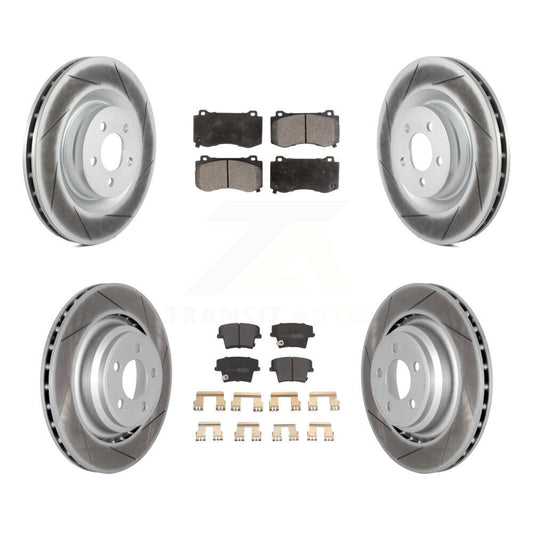[Avant + Arrière] Kit de disque (revêtu) et plaquette (semi-métallique) de frein pour 2015 Dodge Charger R T Scat Pack avec 6.4L KGF-100720