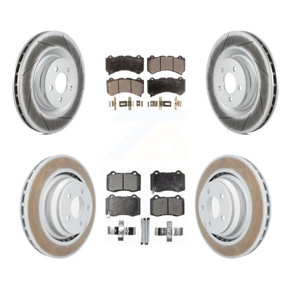 [Avant + Arrière] Kit de disque (revêtu) et plaquette (semi-métallique) de frein pour Dodge Challenger Charger KGF-100721