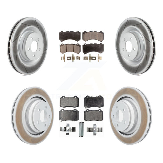 [Avant + Arrière] Kit de disque (revêtu) et plaquette (semi-métallique) de frein pour Dodge Challenger Charger KGF-100721