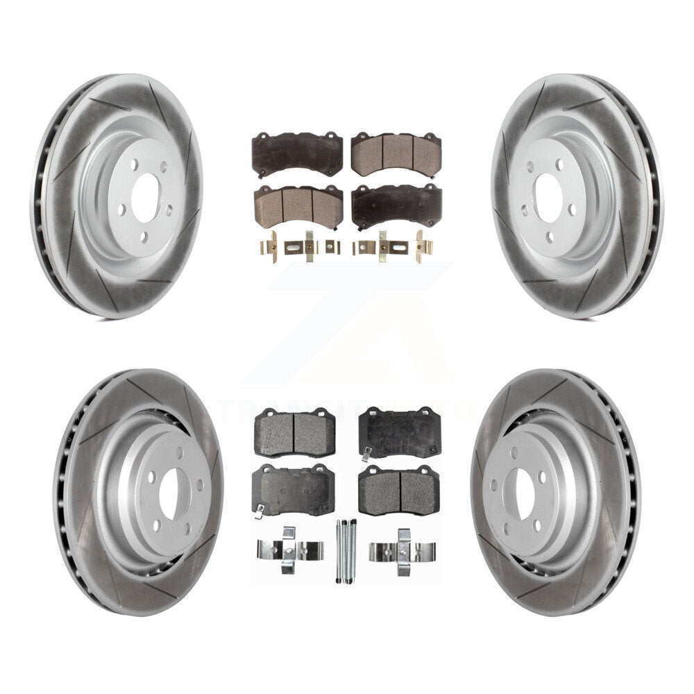 [Avant + Arrière] Kit de disque (revêtu) et plaquette (semi-métallique) de frein pour Dodge Challenger Charger KGF-100722