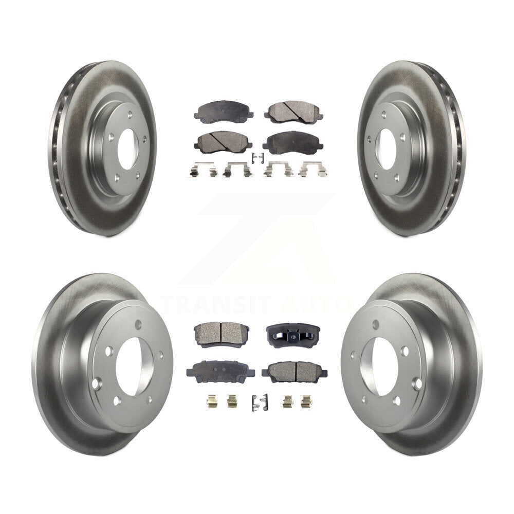 [Avant + Arrière] Kit de disque (revêtu) et plaquette (semi-métallique) de frein pour Jeep Patriot Dodge Compass Caliber Chrysler Avenger Sebring 200 KGF-100725