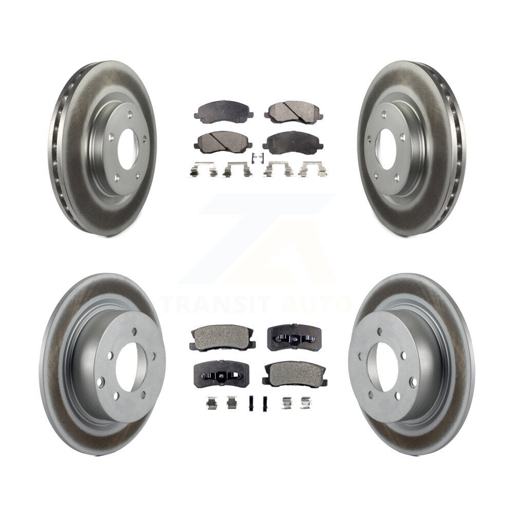 [Avant + Arrière] Kit de disque (revêtu) et plaquette (semi-métallique) de frein pour Jeep Patriot Compass Chrysler Dodge Avenger Sebring Mitsubishi Lancer 200 Outlander Sport RVR KGF-100726