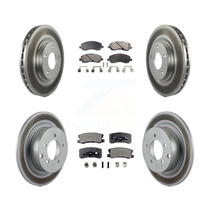 [Avant + Arrière] Kit de disque (revêtu) et plaquette (semi-métallique) de frein pour Jeep Patriot Compass Chrysler Dodge Avenger Sebring Mitsubishi Lancer 200 Outlander Sport RVR KGF-100726