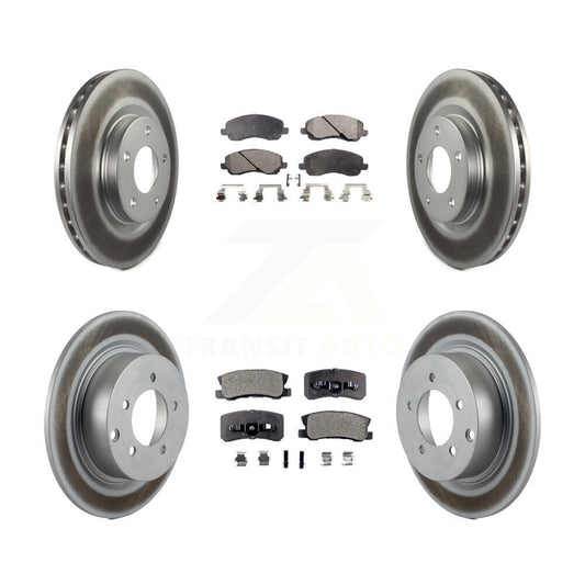 [Avant + Arrière] Kit de disque (revêtu) et plaquette (semi-métallique) de frein pour Jeep Patriot Compass Chrysler Dodge Avenger Sebring Mitsubishi Lancer 200 Outlander Sport RVR KGF-100726