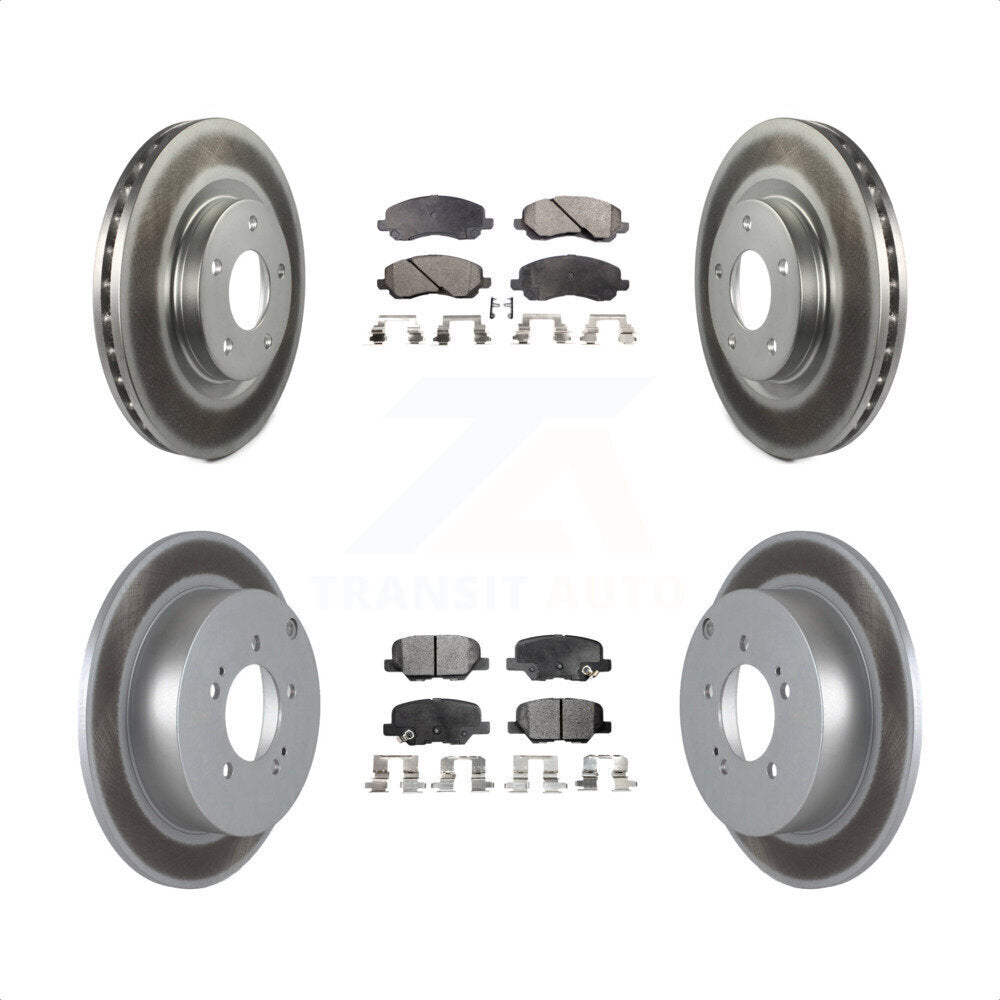 [Avant + Arrière] Kit de disque (revêtu) et plaquette (semi-métallique) de frein pour 2013 Mitsubishi Outlander 3.0L KGF-100727 par Transit Auto