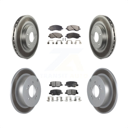 [Avant + Arrière] Kit de disque (revêtu) et plaquette (semi-métallique) de frein pour 2013 Mitsubishi Outlander 3.0L KGF-100727 par Transit Auto
