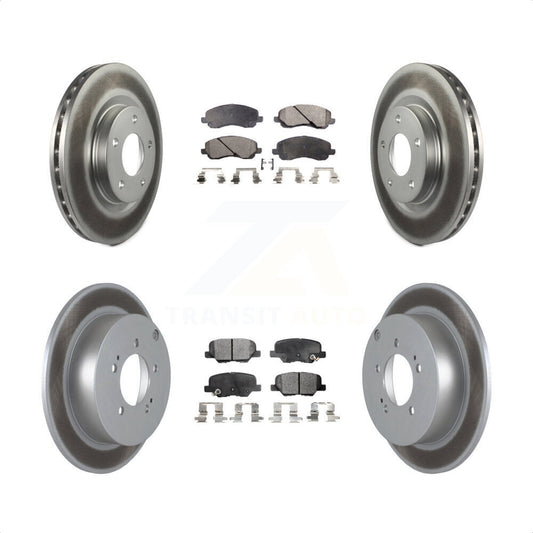 [Avant + Arrière] Kit de disque (revêtu) et plaquette (semi-métallique) de frein pour 2013 Mitsubishi Outlander 3.0L KGF-100727 par Transit Auto
