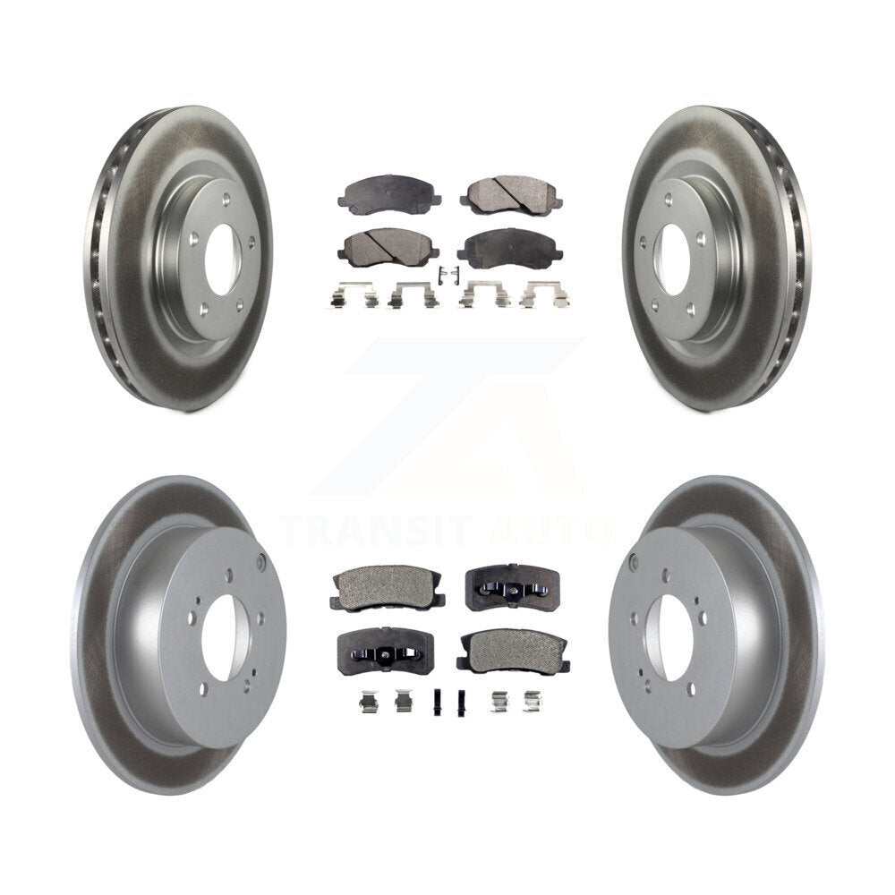 [Avant + Arrière] Kit de disque (revêtu) et plaquette (semi-métallique) de frein pour Mitsubishi Outlander KGF-100728