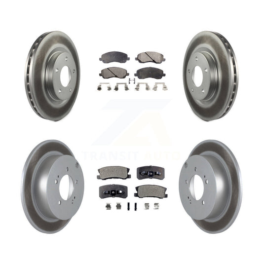 [Avant + Arrière] Kit de disque (revêtu) et plaquette (semi-métallique) de frein pour Mitsubishi Outlander KGF-100728