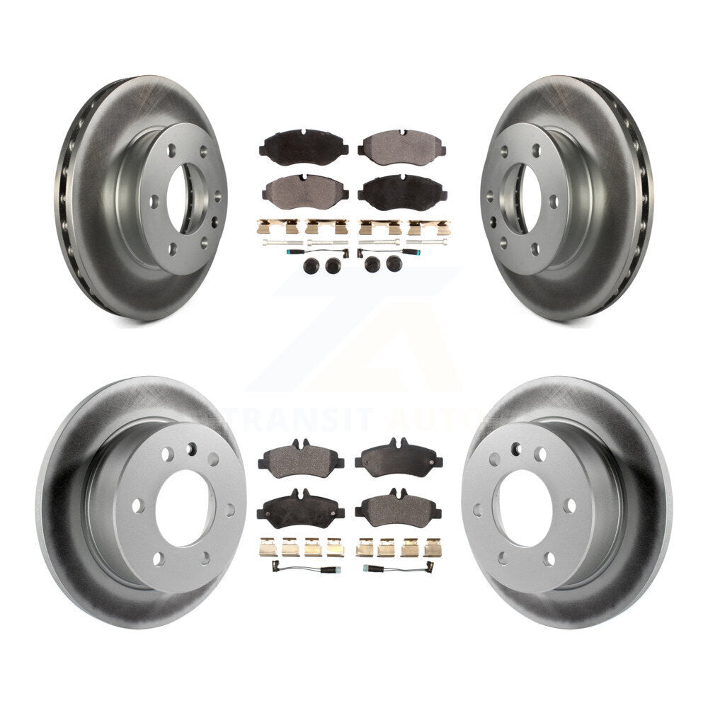 [Avant + Arrière] Kit de disque (revêtu) et plaquette (semi-métallique) de frein pour Sprinter 2500 Mercedes-Benz Freightliner Dodge KGF-100732