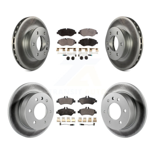 [Avant + Arrière] Kit de disque (revêtu) et plaquette (semi-métallique) de frein pour Sprinter 2500 Mercedes-Benz Freightliner Dodge KGF-100732
