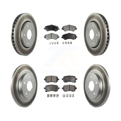 [Avant + Arrière] Kit de disque (revêtu) et plaquette (semi-métallique) de frein pour Dodge Grand Caravan Chrysler Town & Country Journey Volkswagen Routan Ram C/V KGF-100733 par Transit Auto