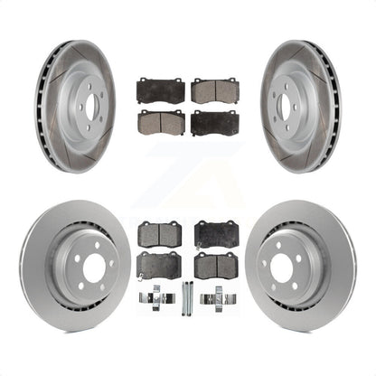 [Avant + Arrière] Kit de disque (revêtu) et plaquette (semi-métallique) de frein pour Dodge Charger Chrysler 300 Challenger Magnum KGF-100734 par Transit Auto