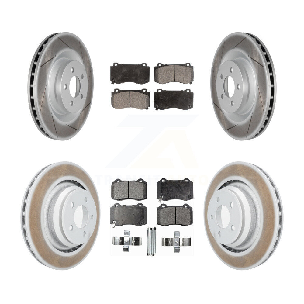 [Avant + Arrière] Kit de disque (revêtu) et plaquette (semi-métallique) de frein pour Dodge Charger Chrysler 300 Challenger Magnum KGF-100734