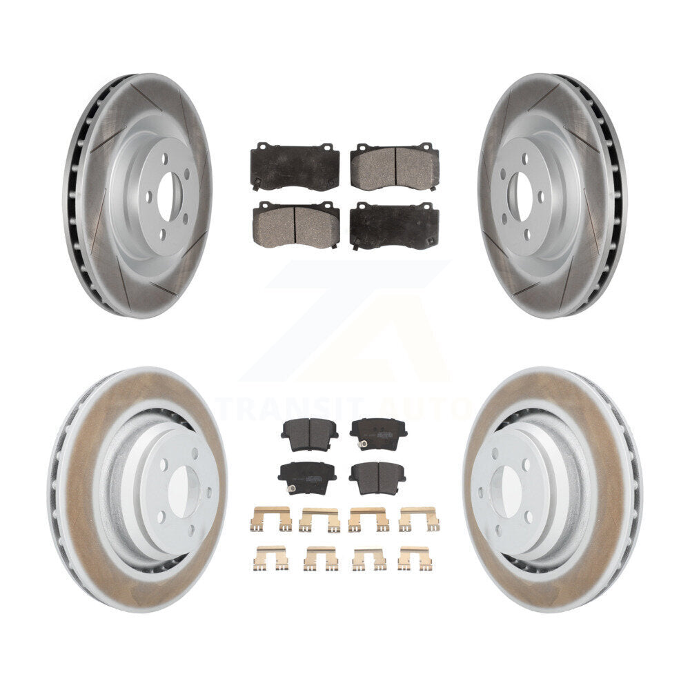 [Avant + Arrière] Kit de disque (revêtu) et plaquette (semi-métallique) de frein pour 2015 Dodge Charger R T Scat Pack avec 6.4L KGF-100735