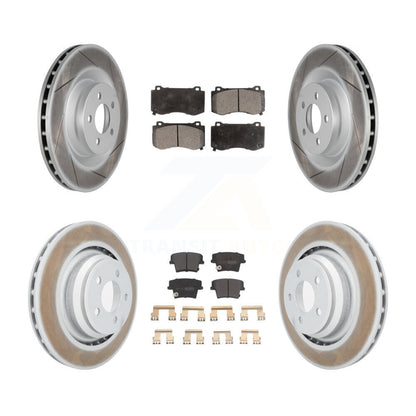 [Avant + Arrière] Kit de disque (revêtu) et plaquette (semi-métallique) de frein pour 2015 Dodge Charger R T Scat Pack avec 6.4L KGF-100735